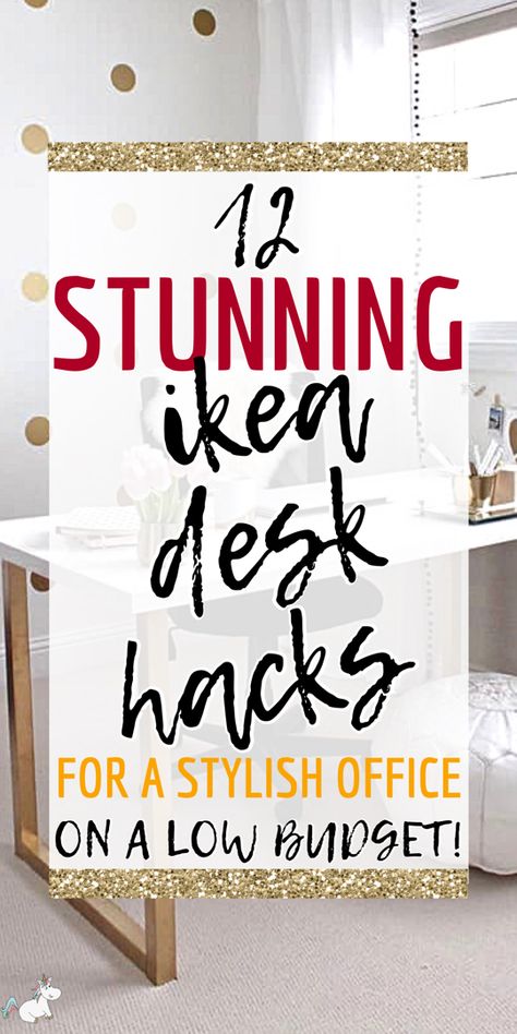 IKEA desk hacks that look stunning and stylish (on a budget) Minimalist Desk With Drawers, Clear Desk Office Ideas, Idåsen Desk Hack, Walmart Desk Makeover, Ikea Kallax Desk Hack Home Office, Ikea Drawers For Desk, Home Office Ideas Ikea Hacks, Desk Extension Ideas Diy, Cricket Desk Ideas