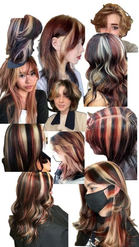 Just some inspo for hair dye and hair color Calico Hair, Skunk Hair, Hair Inspired, Cute Hair Colors, Hair Color Streaks, Hair Streaks, Hair Inspiration Short, Hairstyles For Layered Hair, Pretty Hair Color