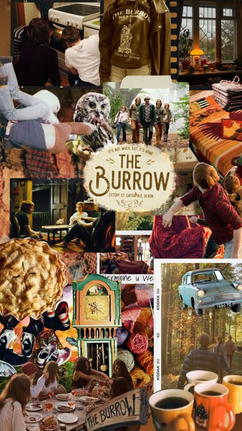 Weasley Burrow, Mrs Weasley Aesthetic, Weasleycore Aesthetic, Summer At The Burrow Aesthetic, Weasley Burrow Aesthetic, Burrow Aesthetic, The Burrow Aesthetic, The Burrow Harry Potter, Harry Potter Book Covers