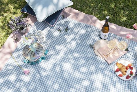 Blue Gingham Tablecloth, Rustic Picnic, Farmhouse Tablecloths, Blue Picnic, Dining Room Restaurant, Gingham Tablecloth, Picnic Tablecloth, Checkered Tablecloth, Backyard Picnic