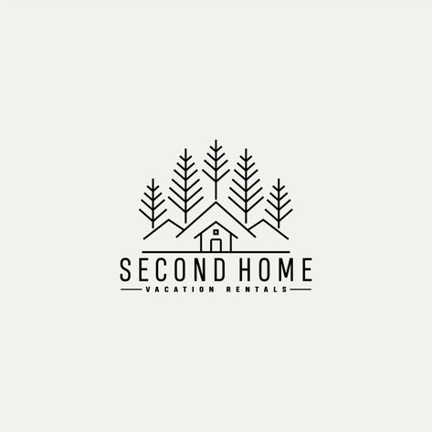 Logo Design For Hotel, Airbnb Branding Logos, Airbnb Logo Design Ideas, Guesthouse Logo Design, Rental Company Logo, Airbnb Logo Ideas, Village Logo Design, Vacation Rental Logo, Air Bnb Logo