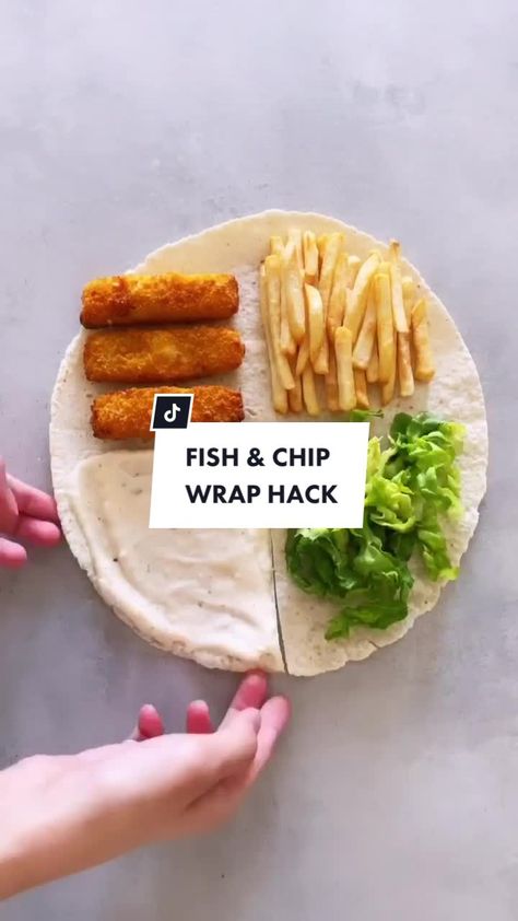 Fold Tortilla Wrap, Fish Tortilla Wrap, Fish Wraps Tortillas, Fold Over Tortilla Wrap, Preppy Baking, Fish Finger Wrap, Tiktok Tortilla Wrap Hack, Tiktok Tortilla Wrap, Fish Wraps