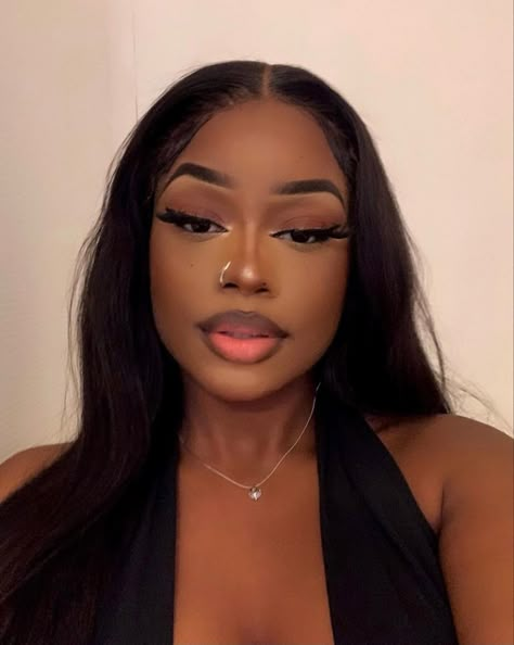 Fresh Face Makeup, Natural Glam Makeup, Soft Makeup Looks, Prom Makeup Looks, Makeup For Black Skin, Brown Skin Makeup, Dramatic Makeup, Dope Makeup, Black Makeup