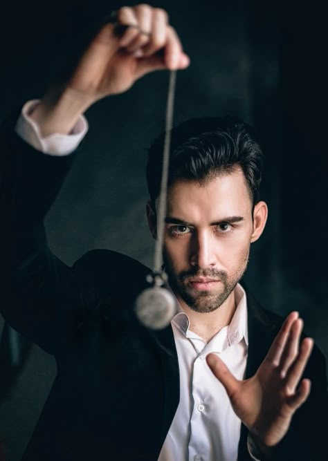 Magician Photoshoot, Magician Man, Magician Archetype, Music Video Ideas, Dark Portrait, Professional Photo Shoot, Rain Man, Male Portraits, Mind Reader