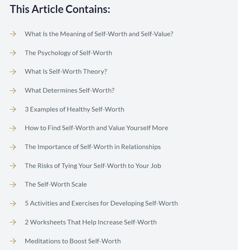 We love this article by Positive Psychology -What Is the Meaning of Self-Worth and Self-Value? -The Psychology of Self-Worth -What Is Self-Worth Theory? -What Determines Self-Worth? -3 Examples of Healthy Self-Worth -How to Find Self-Worth and Value Yourself More -The Importance of Self-Worth in Relationships -The Risks of Tying Your Self-Worth to Your Job -The Self-Worth Scale -5 Activities and Exercises for Developing Self-Worth -2 Worksheets That Help Increase Self-Worth and much more!! What Is Self Worth, Value Yourself, My Worth, Self Value, I Know My Worth, Building Self Esteem, What Is Self, Positive Psychology, Psychology Today