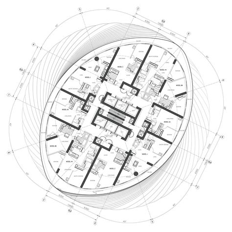 Image 9 of 10 from gallery of Absolute Towers / MAD Architects. Photograph by MAD Architects Architecture Jobs, Mad Architects, Hotel Floor Plan, Building Layout, Plans Architecture, Hotel Plan, Skyscraper Architecture, High Rise Building, Architecture Presentation