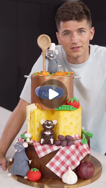 𝗡𝗶𝗰𝗸 𝗗𝗶𝗚𝗶𝗼𝘃𝗮𝗻𝗻𝗶 on Instagram: "Ratatouille Birthday Cake" Highway Rat Cake, Ratatouille Birthday Cake, Ratatouille Cake, Ratatouille Birthday Party, Ratatouille Birthday, Nick Digiovanni, Tier Cakes, Cheese Lover, Chocolate Lover