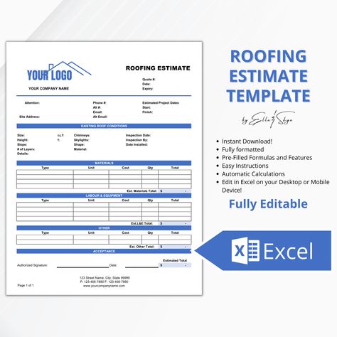 Excel Roofing Estimate Template Roofer Quote Template - Etsy Australia Craft Drawers, Contractor Quotes, Work Proposal, Roof Quotes, Roofing Contract, Barn Style Shed, Roofing Estimate, Roofing Business, Data Validation