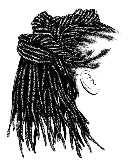 Dreadlock Illustration, Loctician Logo, Chakras Notes, Dreadlock Tattoo, Dreadlock Hairstyles Drawing, Loc Art, Kids Hair Salon, Rasta Hair, Dreadlocks Girl