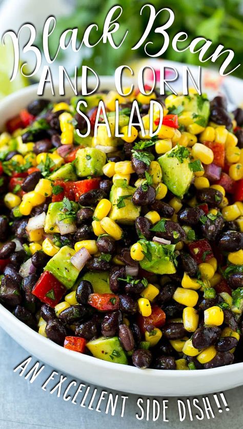 Bean Corn Avocado Salad, Black Bean Avocado Salad, Bean Salad Dressing, Corn And Bean Salad, Black Bean Salsa Recipe, Black Bean And Corn Salad, Black Bean Corn Salad, Bean And Corn Salad, Black Bean Salad Recipe