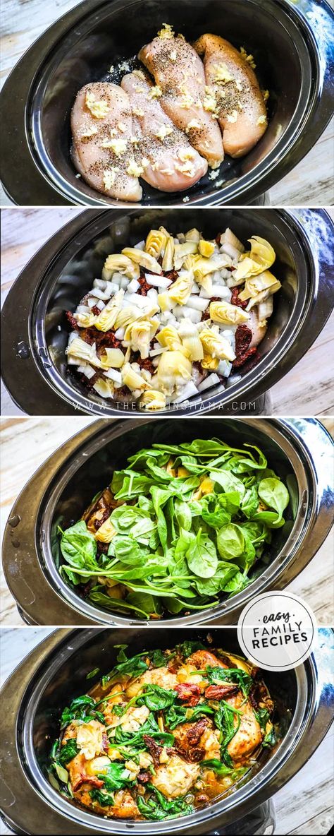 Crockpot Tuscan Chicken, Slow Cooker Tuscan Chicken, Crock Pot Tuscan Chicken, Chicken Crockpot Recipes Easy, Easy Family Recipes, Recipes Oven, Pasta Rice, Chicken Easy, Easy Veggie