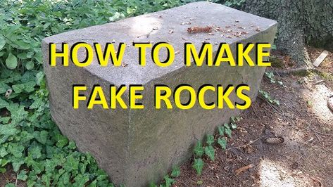 How to make fake rocks - Learn how to make artificial rocks from concrete as well as faux rock painting techniques to make concrete look like actual stone Diy Fake Rock Cover, Make Concrete Look Like Stone, Making Fake Rocks, Fake Rocks Diy, Backyard Grotto, Make Fake Rocks, Fake Rock Wall, Fake Rock Covers, Diy Faux Rocks