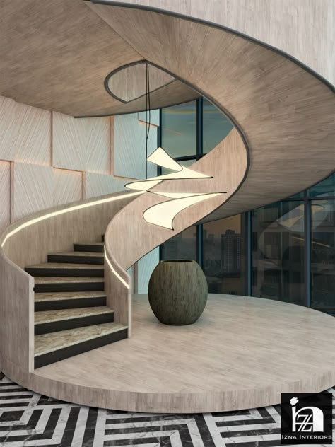 If you have limited area, spiral staircase is the best fit for your space. Unlike conventional staircase, because of their curvaceous shape, they are more suited to a more centralized position without causing an awkward break in a free-flowing layout.
It takes up lesser space and being an artsy nature, can become a decorative element too. Reling Design, House Structure Design, Stairs To Heaven, Circular Stairs, Stairs Design Interior, Stairs Design Modern, Stairway Design, Architecture Model House, Architect Design House