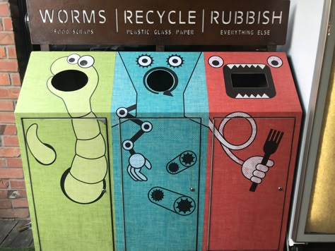 Recycling Bins Ideas, Trash Segregation, Capybara Cafe, Store Merchandising, Recycle Bins, Garbage Waste, Place Branding, Recycle Design, Recycling Station