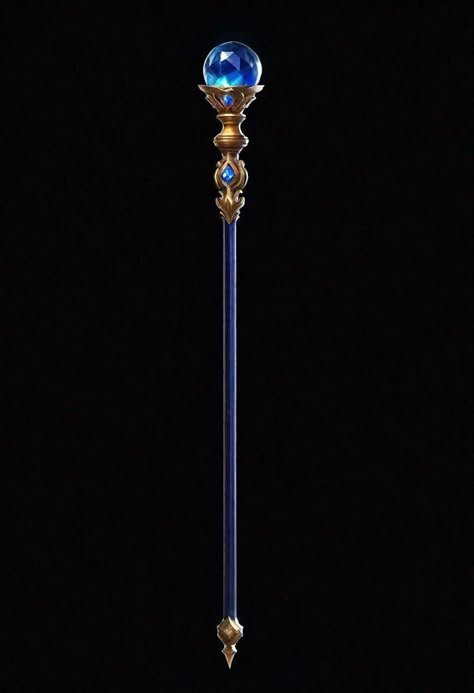 Moon Staff Fantasy Art, Magical Staff Design, Wizard Staff Design, Mage Staff Design, Magical Staff Fantasy, Tongkat Peri, Scepter Royal, Sceptre Royal, Sorcerer Staff