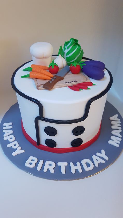 Cooking Themed Cake, Cooking Cake Design, Chef Cake Design Birthdays, Chef Theme Cake, Lavender Widgets, Birthday Cake Write Name, Fruit Cake Design, Chef Cake, Birthday Cake Writing