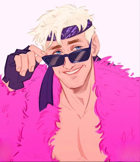 Ken Fanart Barbie, Ryan Gosling Fanart, Himbo Boyfriend, Ken Fanart, Barbie Fanart, Male Art Men, Pink Drawing, Райан Гослинг, Barbie Sets