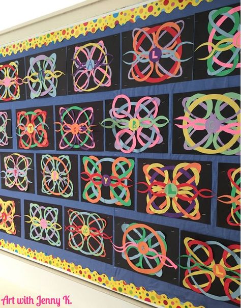 Paper Activity For Kids, Paper Activity, Art With Jenny K, Saint Patricks Day Art, Classe D'art, 6th Grade Art, 4th Grade Art, Celtic Knots, Elementary Art Projects