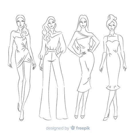 Hand drawn fashion sketch collection | Free Vector #Freepik #freevector #hand #fashion #hand-drawn #clothes