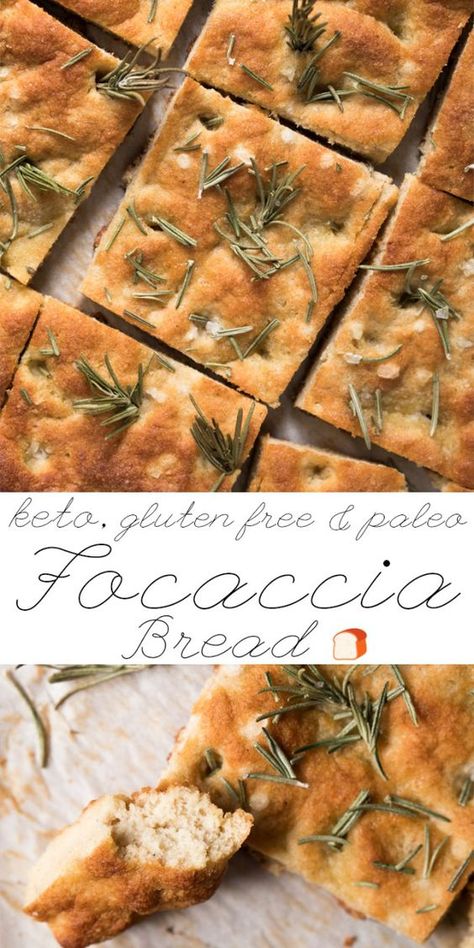 Gluten Free, Paleo & Keto Focaccia Bread with rosemary and flakey sea salt! #keto #paleo #lowcarb #healthyrecipes Paleo Foccacia Bread Recipe, Keto Focaccia, Best Keto Bread, Keto Breads, Paleo Bread, Gluten Free Breads, Focaccia Bread, Low Carb Bread, Keto Diet Meal Plan