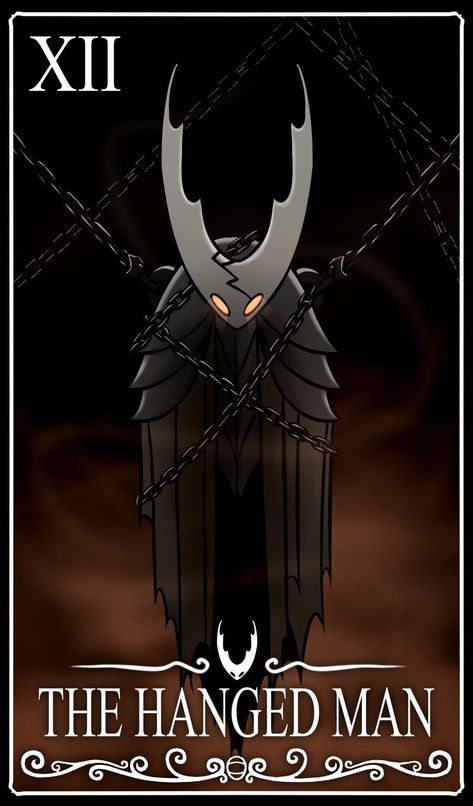 The Hollow Knight, Tarot Cards Major Arcana, Team Cherry, Hanged Man, Hollow Night, Hollow Art, The Hanged Man, The Hierophant, Tarot Major Arcana