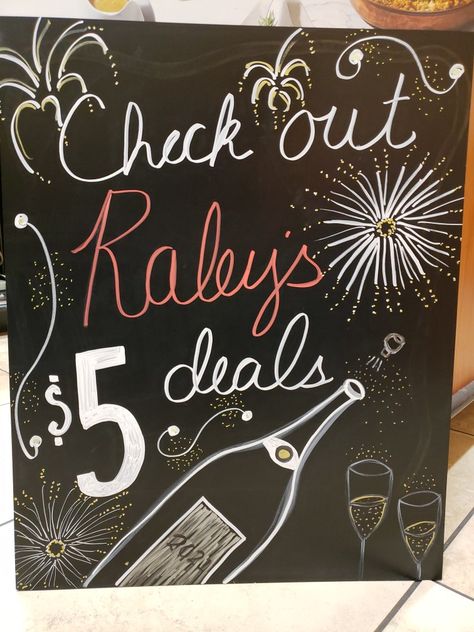 retail grocery sign fireworks champagne cork glass chalkboard Grocery Sign, Chalkboard Doodles, Sale Signs, Champagne Corks, Chalk Art, For Sale Sign, New Year's, Chalkboard Quotes, Fireworks