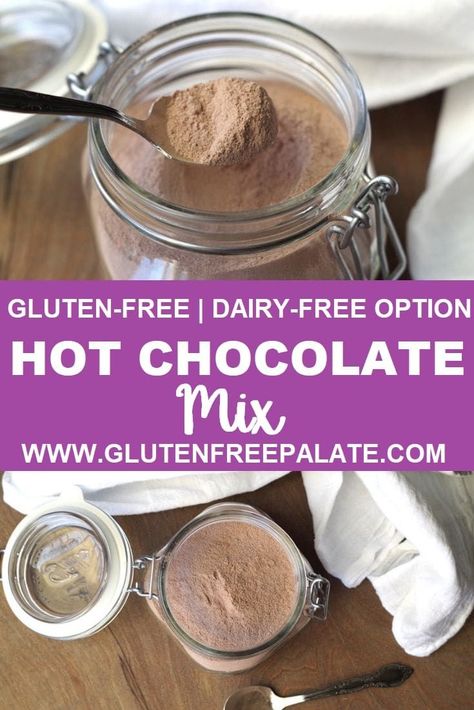 Cocoa Mix Recipe, Gluten Free Hot Chocolate, Dairy Free Hot Chocolate, Hot Cocoa Mix Recipe, Hot Chocolate Mix Recipe, Homemade Hot Chocolate Mix, Vegan Hot Chocolate, Homemade Hot Cocoa, Hot Cocoa Mix