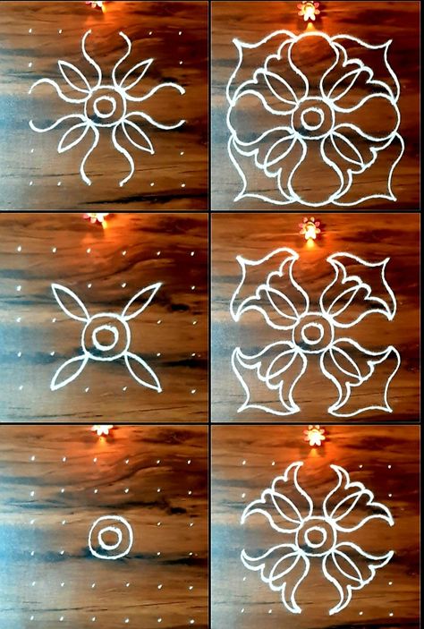 6*6 straight dots flower rangoli 🌺 #rangoli #kolam #kshamarangoli Doted Rangoli Designs With Color, Dots Rangoli With Colors, Flower Kolam With Dots, Dotted Rangoli, Simple Rangoli With Dots, Traditional Rangoli, Small Kolam, Pongal Kolam, Pattern Design Drawing