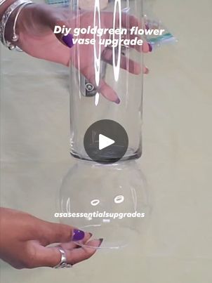 3.2K views · 64 reactions | Diy gold&green flower vase upgrade. Perfect for any room in your house.  Subscribe to my YouTube channel for full diy videos. Link in my bio.  Follow me for more diy ideas.  Thank you all for supporting my page. #asasessentials #foryoupagе #diyt #viralvideo #howtocreate #diytutorial #tiktok #craftyhacks #homemade ##easycrafts | asasessentials&upgrades | EOM Music · Pretty Nails Decorate Vases Diy, Sewing Room Inspiration, Diy Gold, House Gate Design, Diy Kitchen Furniture, Diy Kitchen Storage, Handmade Paper Crafts, Subscribe To My Youtube Channel, Small Bath