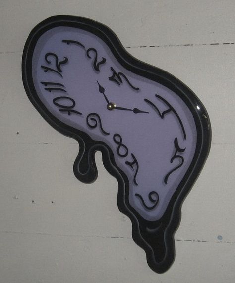 Drippy Clock Drawing, Melting Clock Aesthetic, Dripping Clock Tattoo, Melting Clock Art, Melting Decor, Melting Clock Drawing, Dripping Clock, Weird Clocks, Melting Aesthetic