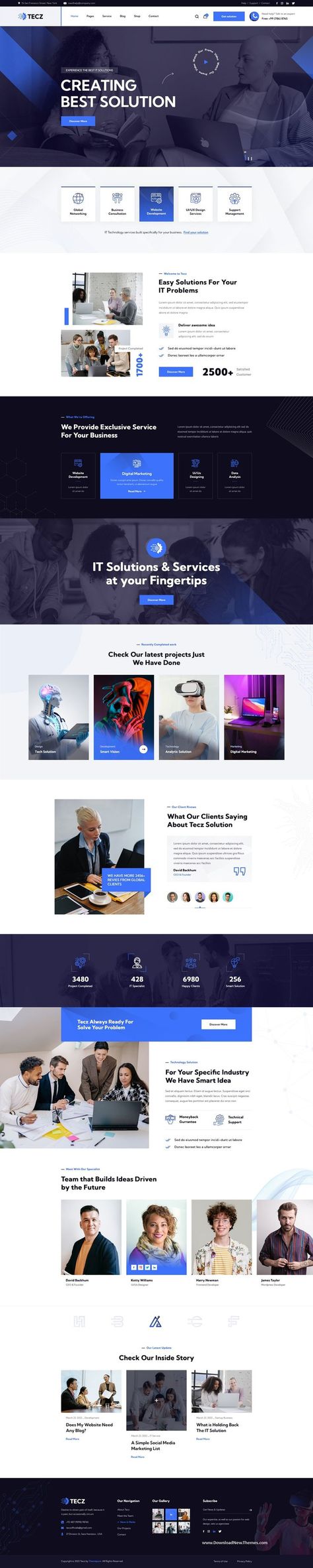 Tecz – IT Solutions & Technology PSD Template Digital Marketing Creative, Software House, It Company, Business Software, Homepage Layout, It Solutions, Professional Website, Corporate Business, Theme Design