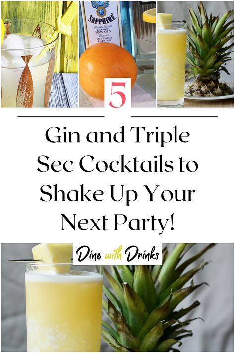 Collage of 4 gin and triple sec cocktails. Gin And Triple Sec Drinks, Triple Sec Drinks Recipes, Cocktails With Triple Sec, Gin And Sprite Cocktails, Vodka Triple Sec Drinks, Gin Triple Sec Cocktails, Triple Sec Drinks, Gin And Tonic With A Twist, Triple Sec Cocktails