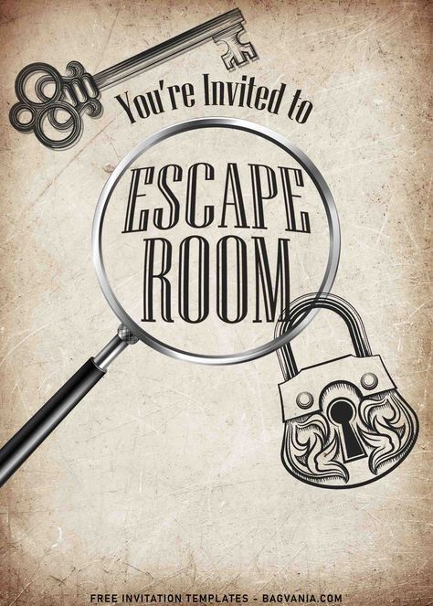 Awesome 8+ Ultimate Escape Room Party Invitation Templates #free #freeinvitation2019 #birthday #disney #invitations #invitationtemplates Escape Room Birthday Party, Escape Room Invitation, Escape Room Invitation Printable Free, Escape Room Graphic Design, Escape Room Poster, Escape Room Birthday Invitations, Birthday Escape Room Diy, Digital Escape Room Free, Free Printable Birthday Invitations