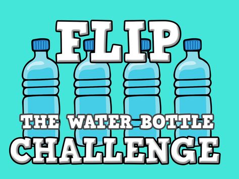 'Flip the Water Bottle Challenge' Game Flip Bottle Game, Water Bottle Flip Game, Bottle Flip Game, Water Bottle Flip Challenge, Water Bottle Challenge, Kids Church Games, Bottle Flip Challenge, Glow Bottle, Water Bottle Flip