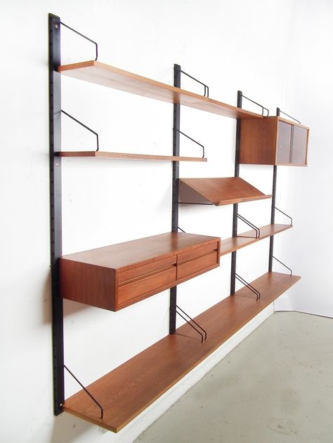 Wood Works, Wall Unit, Shelving Unit, Vintage Design, Vintage Designs, Interior Decorating, Shelves, The Unit, Interior Design