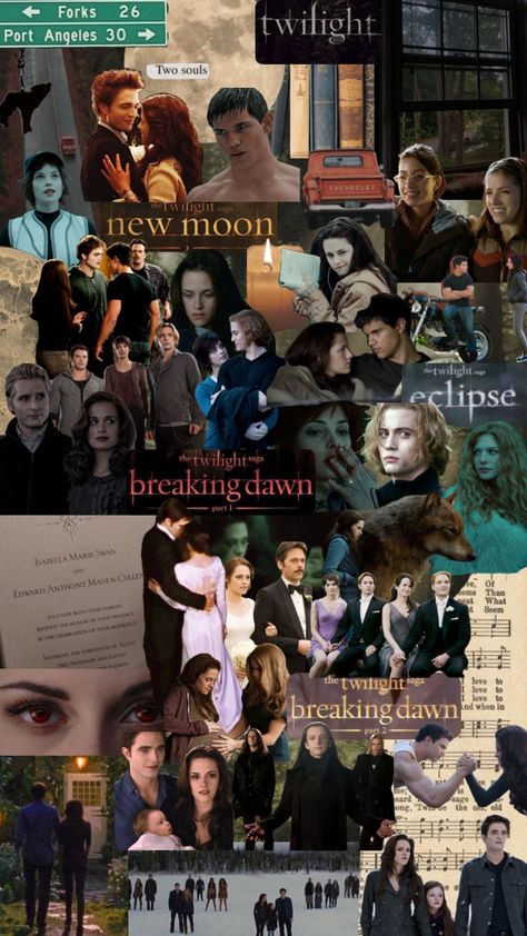 Twilight Collage Wallpaper, Twilight Wallpaper Iphone, Twilight Collage, Twilight Stickers, Twilight Wallpaper, Twilight Poster, Twilight Scenes, Twilight Saga Books, Twilight 2008