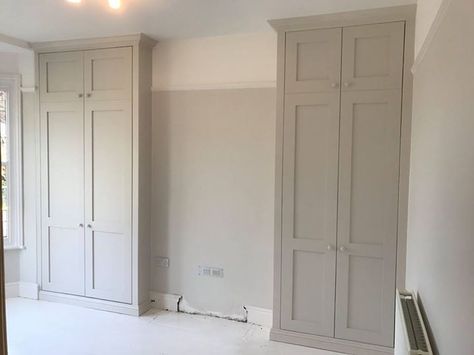 Fitted Wardrobe In Alcove Ideas, Fitted Wardrobe Ideas Alcove, Pax Wardrobe Alcove, Cream Built In Wardrobes, Ikea Alcove Wardrobe Hack, Built In Wardrobe Around Fireplace, Wardrobe In Alcove Ideas, Fitted Alcove Wardrobe, Wardeobe Doors