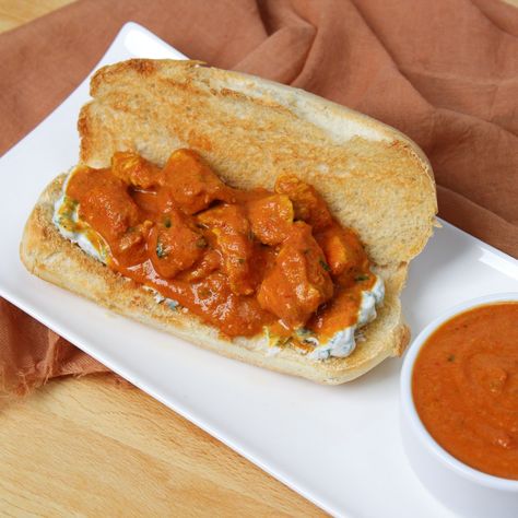 Butter chicken sandwich 🔥⁠ ⁠ You know we love fusion food! That's why we had to make this saucy, comfort food sandwich using our spicy butter chicken recipe and homemade raita 🤤 served au jus style with extra curry on the side for dipping, this sandwich is perfect when you're craving a messy, hot sub and Indian flavors.⁠ ⁠ Get the recipe at the link in bio @candidcooksblog and let us know what you think!⁠ ⁠ https://www.thecandidcooks.com/butter-chicken-sandwich/⁠ ⁠ #thecandidcooks #foodblogfe... Spicy Butter Chicken Recipe, Butter Chicken Sandwich, Spicy Butter Chicken, Spicy Butter, Butter Chicken Recipe, Fusion Food, Chicken Sandwich, Butter Chicken, Chicken Recipe