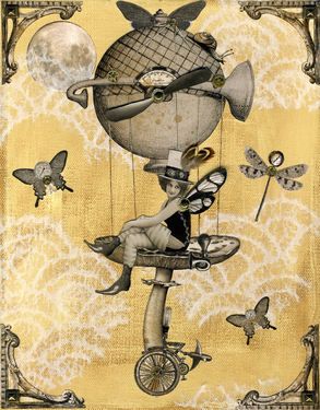 Mushroom Fairy Steampunk Printables, Steampunk Festival, Fairy Stickers, Mushroom Fairy, Steampunk Art, Original Collage, Vintage Printables, Dieselpunk, Altered Art