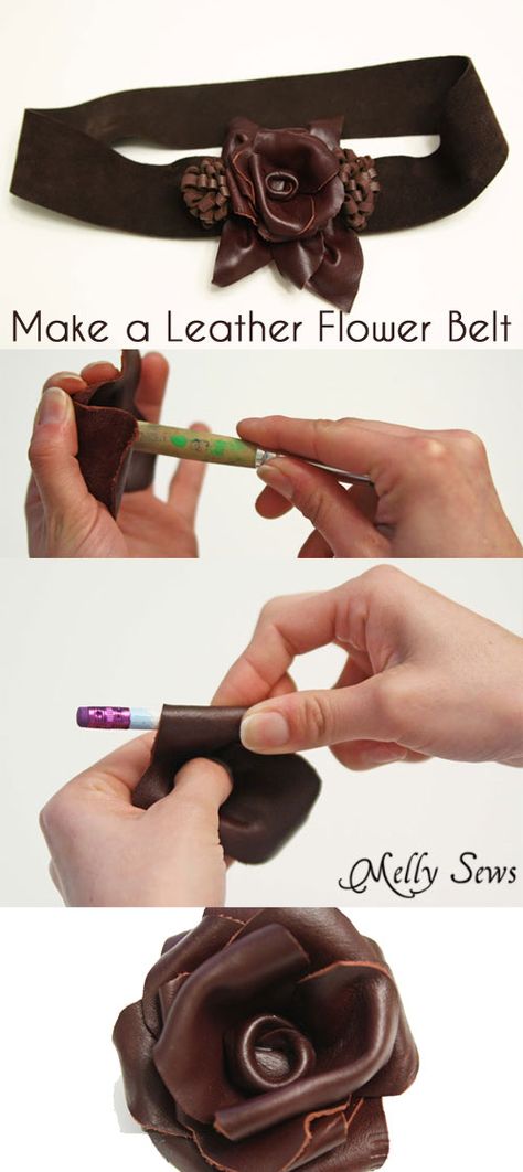 7.14  Leather flowers tutorial - make leather flowers for a belt Diy Leather Flowers, Leather Flower Tutorial, Belt Tutorial, Melly Sews, Leather Goodies, Leather Tutorial, Leather Working Tools, Flower Belt, Flowers Tutorial