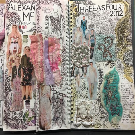 Fashion Gcse Art, A Level Fashion Sketchbook, Fashion Research Pages, Alevel Textiles Sketchbook, Art Textiles Sketchbook, Textiles Sketchbook Ideas, Gcse Textiles Sketchbook, A Level Textiles Sketchbook, Textiles Samples