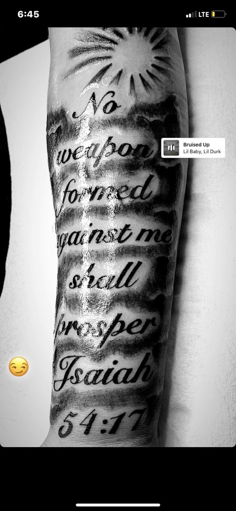 Isaiah 54:17 Tattoo Tat, Isaiah 54:17 Tattoo Men, Isaiah Bible Verse Tattoos, Isiah 54:17 Tattoos, Bible Verse Tattoos For Men Arm Scriptures, Bible Verse Tattoos For Men Shoulder, Isaiah 54 17 Tattoo, Isaiah 40 31 Tattoo, Bible Scriptures Tattoos For Men