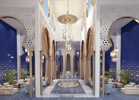 Restaurant Booth Seating, Arabic Interior Design, Andalusian Architecture, Exhibition Stall Design, Morocco Design, Mughal Architecture, Hotel Lounge, Stall Designs, Graduation Project