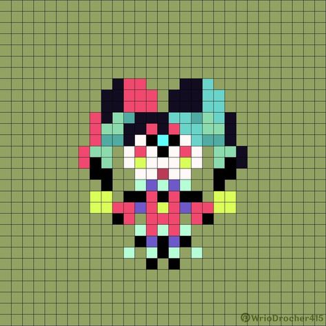 Helluva Boss Perler Bead Patterns, Helluva Boss Pixel Art Grid, Hazbin Hotel Pixel Art Grid, Hazbin Hotel Perler Bead Patterns, Helluva Boss Perler Beads, Helluva Boss Pixel Art, Hazbin Hotel Perler Beads, Hazbin Hotel Pixel Art, Fizzarolli Helluva Boss