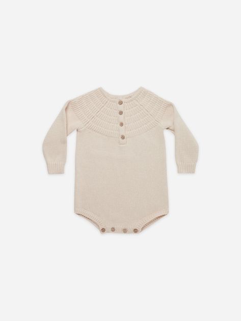 knit dalia romper | natural - Quincy Mae Luxe Baby, Artist Outfit, Knit Jumpsuit, Natural Care, Knitted Romper, Chunky Sweater, Softest Sweater, Sweater Knit, Baby Sets