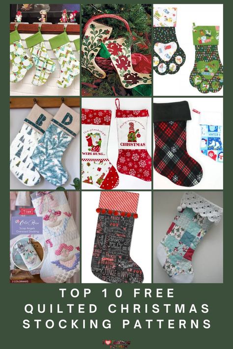 Top 10 Free Quilted Christmas Stocking Patterns For The Season Of Giving Quilted Christmas Socks, Free Quilted Stocking Pattern, Quilted Stockings Christmas Free Pattern, Quilted Stocking Pattern Free, Quilt Stocking Pattern, Quilted Christmas Stocking Pattern Free, Quilted Stocking Pattern, Christmas Stocking Pattern Free, Christmas Stocking Tutorial