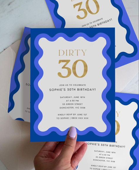 Aesthetic Invitations Birthday, Trendy Invitation Design, Cool Birthday Invitations, Birthday Party Invitations Diy, Typography Invitation, Thirtieth Birthday, Print Invitation, Trendy Invitations, Bday Invitations