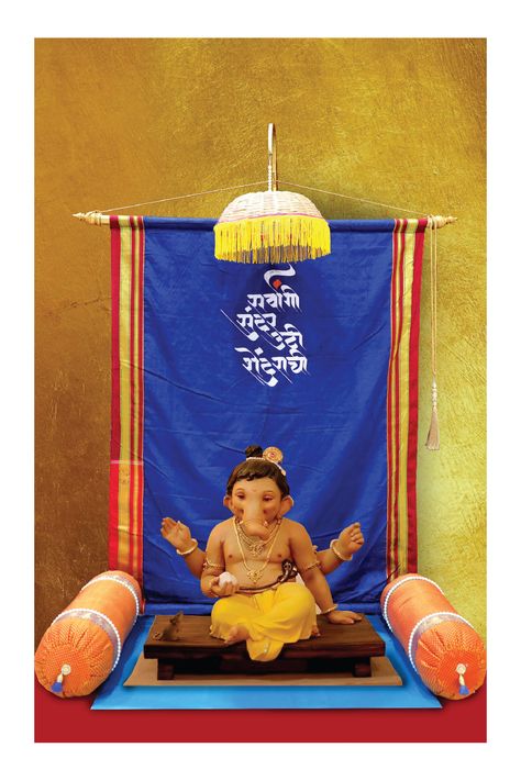 Ganapati Makhar Decoration Ideas, Ganpati Decoration Nature Theme, Eco Friendly Decoration Ideas, Ganpati Bappa Decoration At Home Diy, Ganpati Decoration At Home 2024, Eco Friendly Ganpati Decoration At Home, Ganpati Makhar Ideas, Ganesh Decorations At Home, Eco Friendly Ganesha Decoration