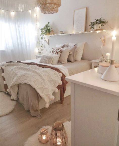 Beige Room, Dekorasi Kamar Tidur, Redecorate Bedroom, Cozy Room Decor, Teen Bedroom Decor, Room Makeover Bedroom, Stylish Bedroom, Small Room Bedroom, Simple Bedroom