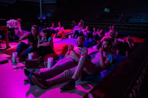 You can watch films while lounging on bean bags at a new pop-up cinema in Cardiff - Wales Online Bean Bag Cinema, Pop Up Cinema, Original Ghostbusters, Bean Bag Seats, There's Something About Mary, Cardiff Wales, Bean Bags, Romeo And Juliet, Ghostbusters